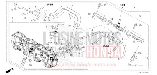 CORPS DE PAPILLON CBR650RAM de 2021